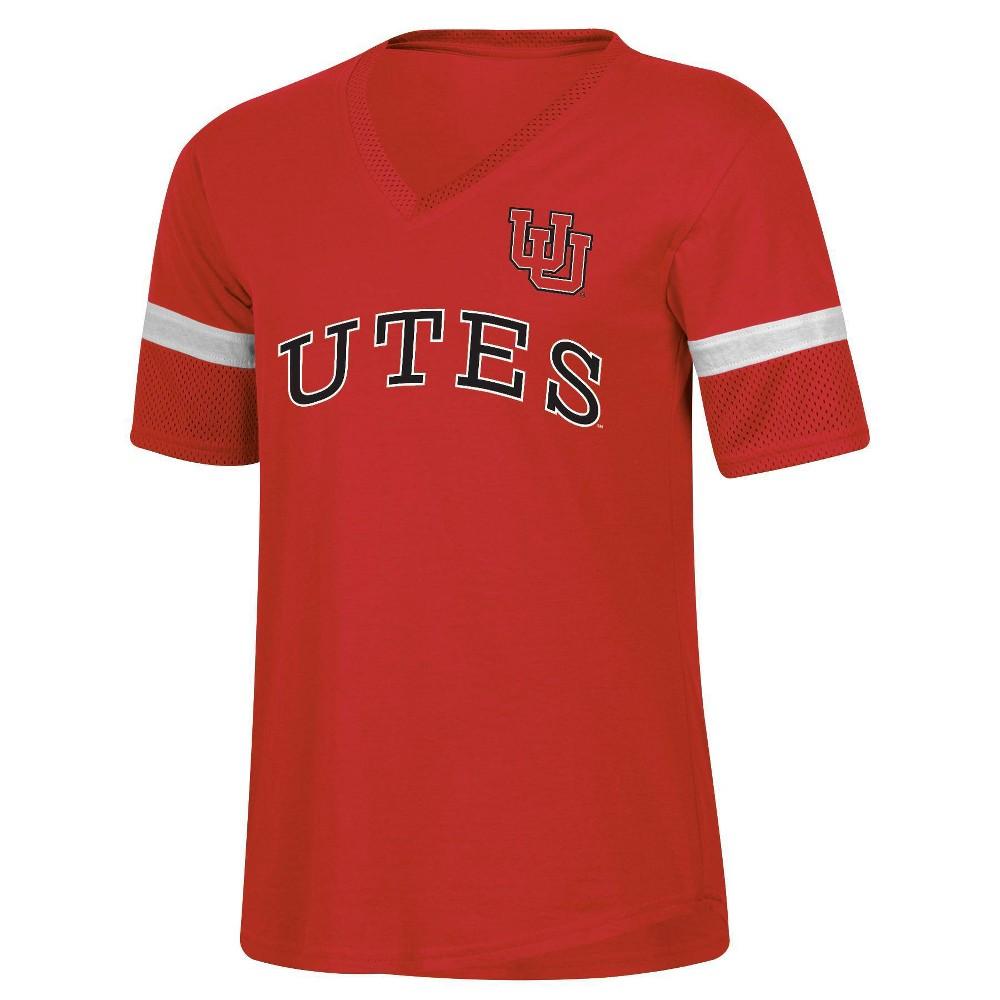 NCAA Utah Utes Women's Mesh Trim V-Neck T-Shirt Product Image