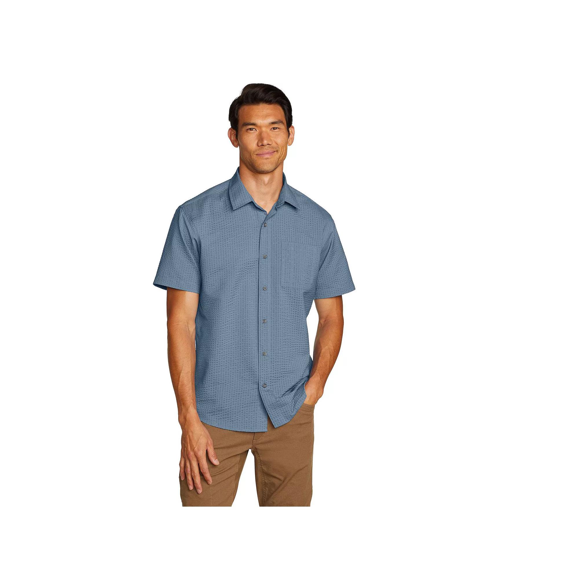 Men's Eddie Bauer Short Sleeve Pack It Seersucker 2.0 Shirt,  Product Image