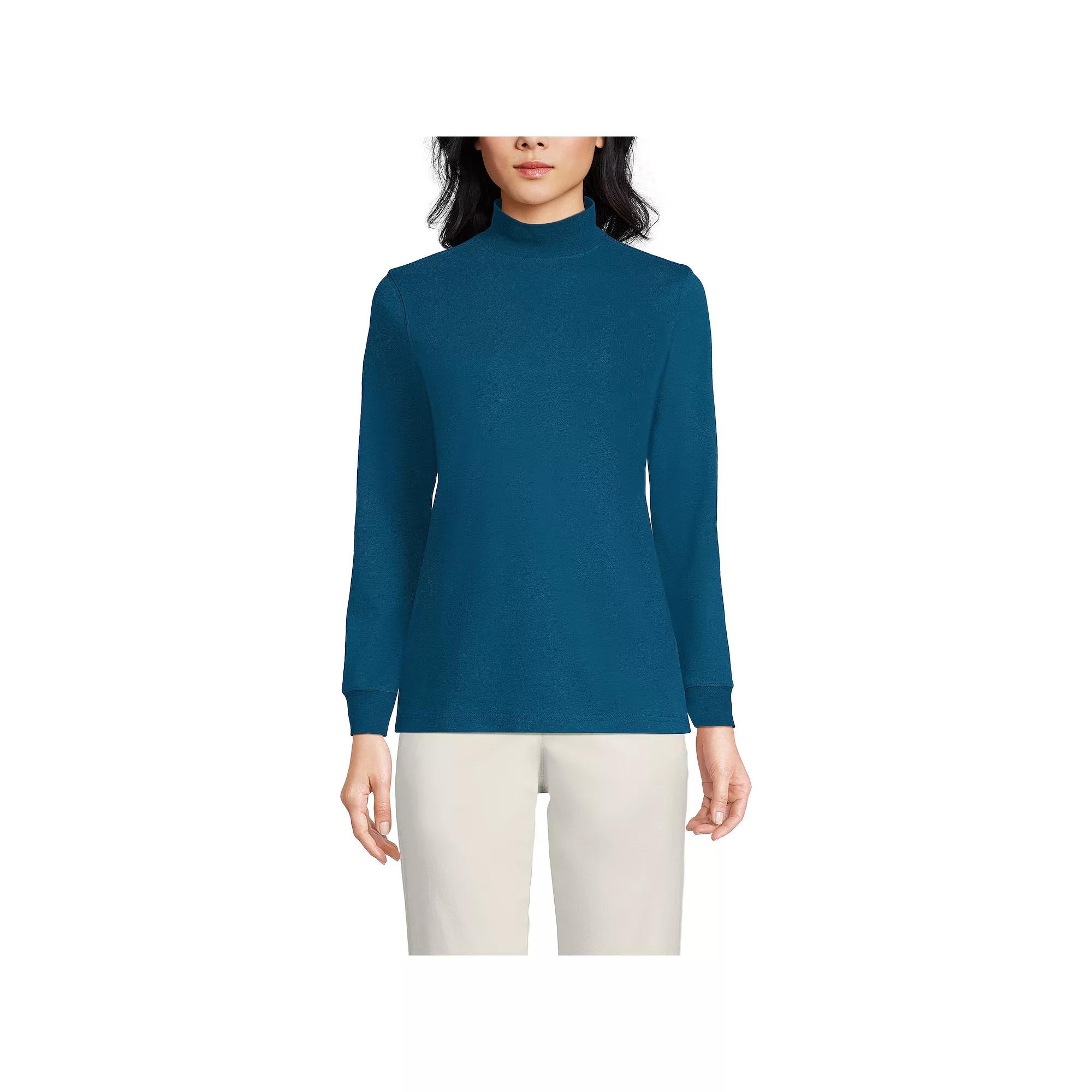 Petite Lands' End Relaxed Long Sleeve Mockneck Top, Women's,  Product Image