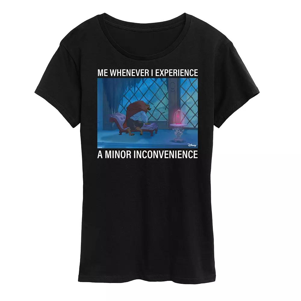 Disney's Beauty and the Beast Women's Minor Inconvenience Meme Graphic Tee,  Product Image