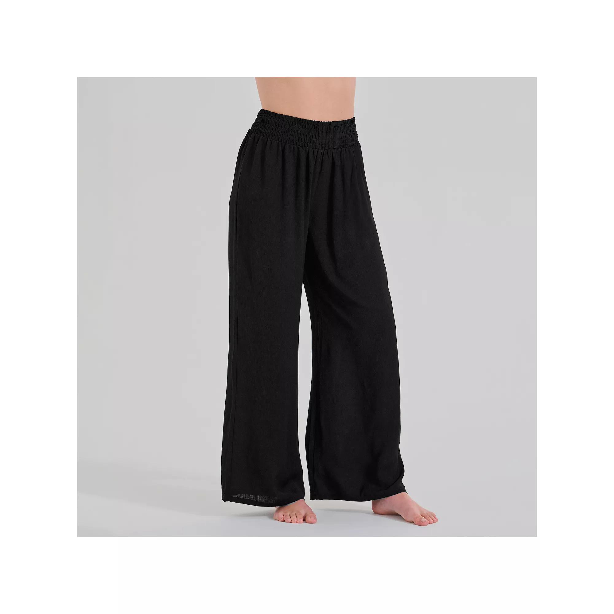 Women's Freshwater Smocked Waistband Pants, Size: XL, Black Product Image