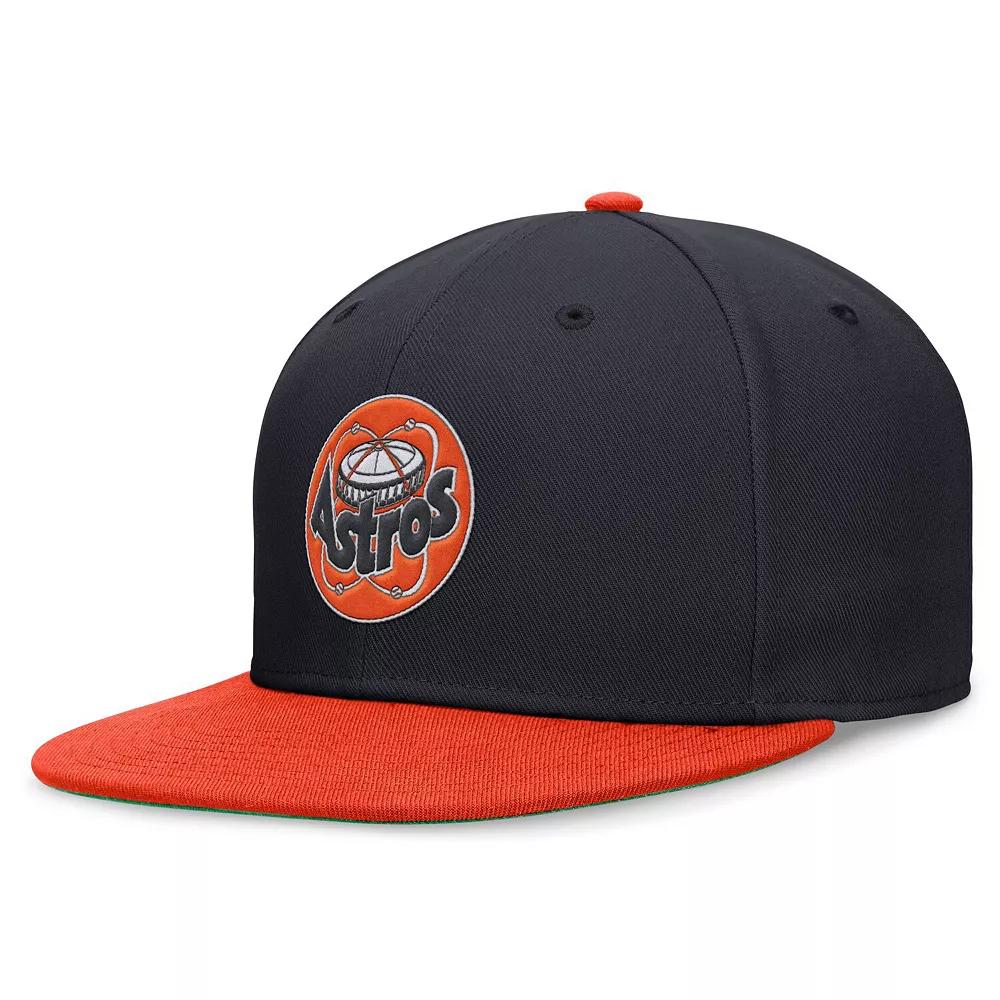 Men's Nike Navy/Orange Houston Astros Rewind Cooperstown True Performance Fitted Hat,  Product Image