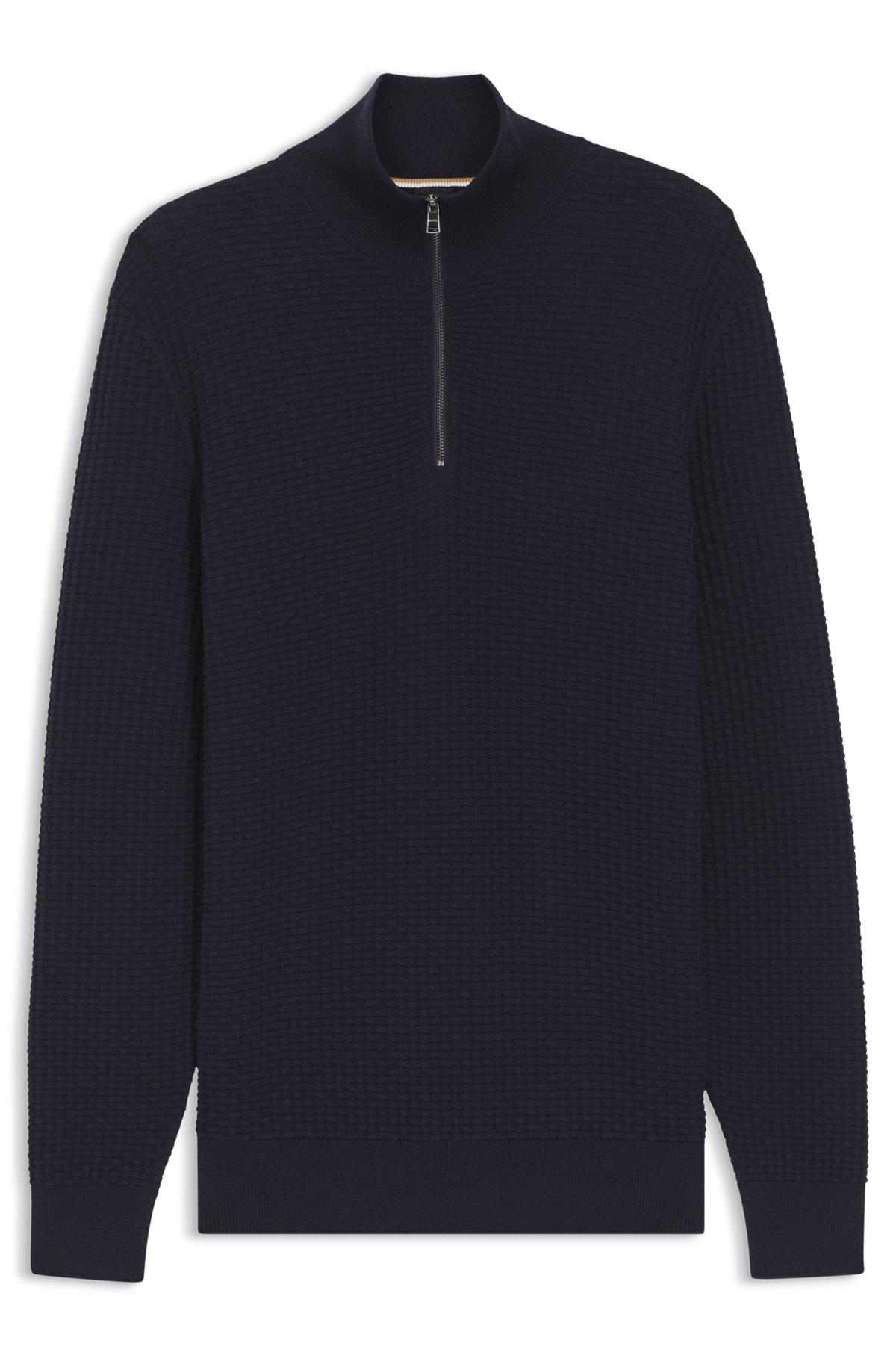 Quarter-zip sweater in cotton Product Image