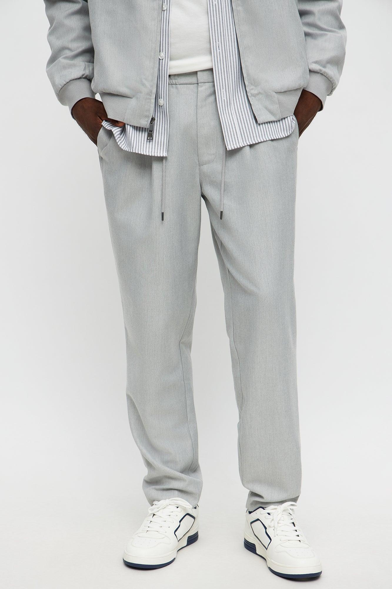 Slim Modern Stretch-Waist Everyday Trouser - Light Grey Male Product Image