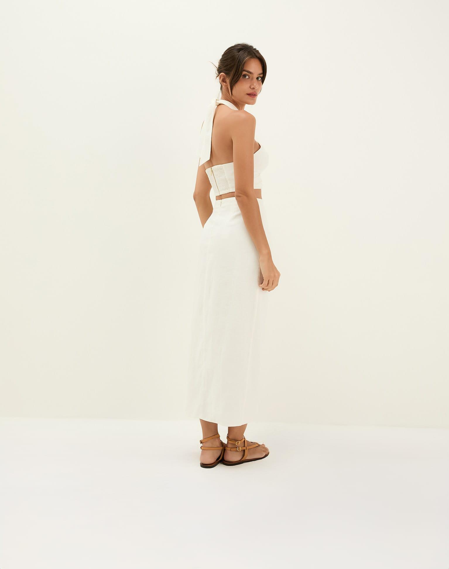 Luna Midi Skirt - Off White Product Image