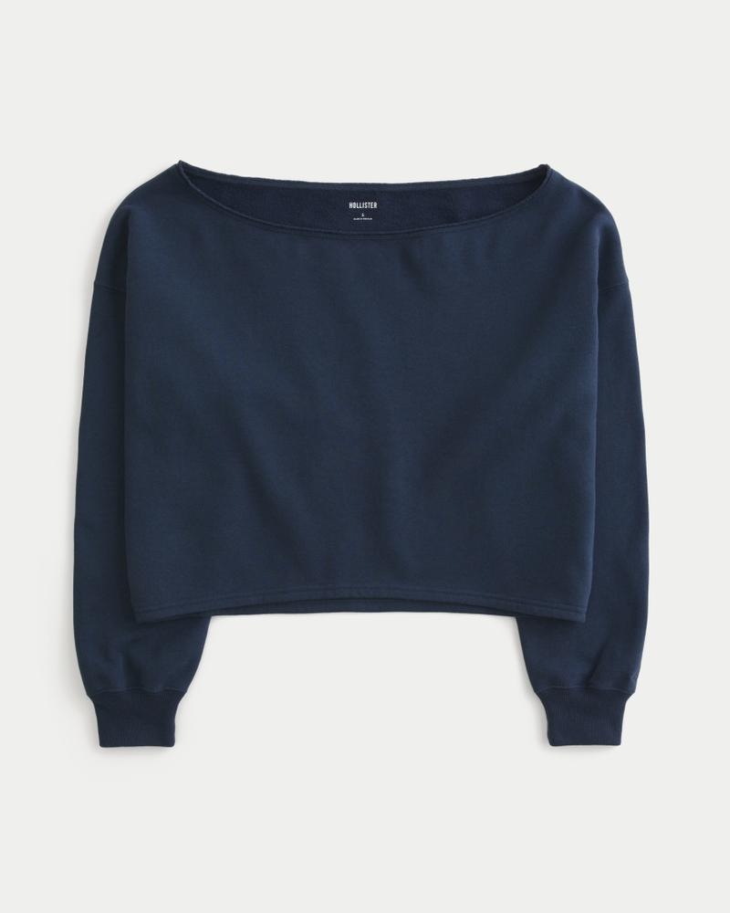 Easy Double Off-the-Shoulder Sweatshirt Product Image