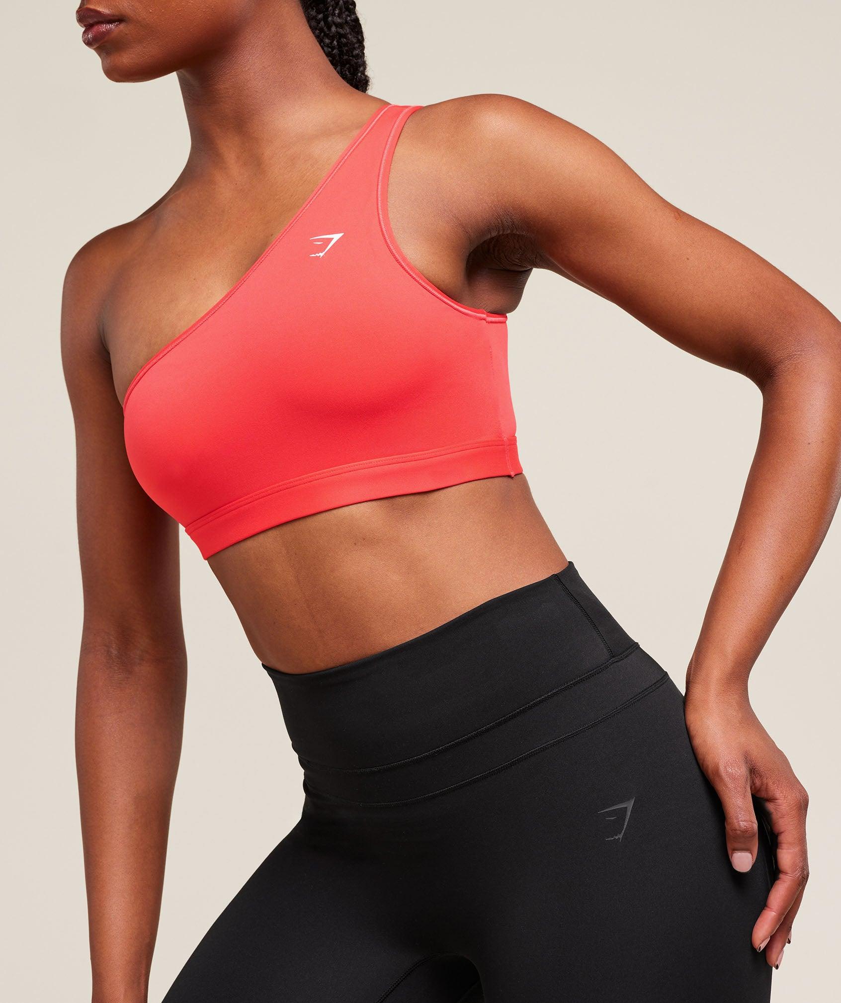 Gymshark Asymmetric Sports Bra - Coral Red Female Product Image