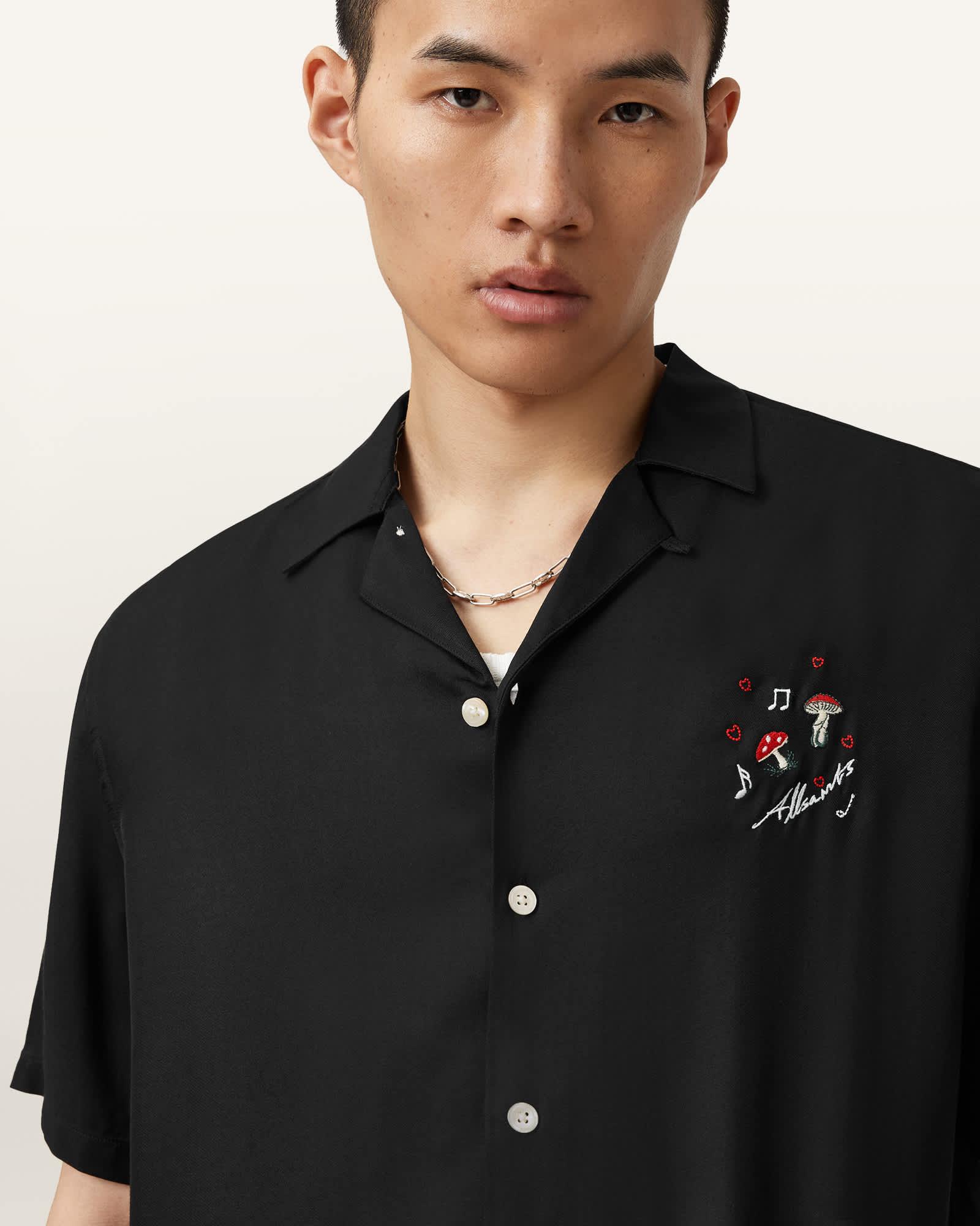 Fungi Embroidered Short Sleeve Shirt Product Image