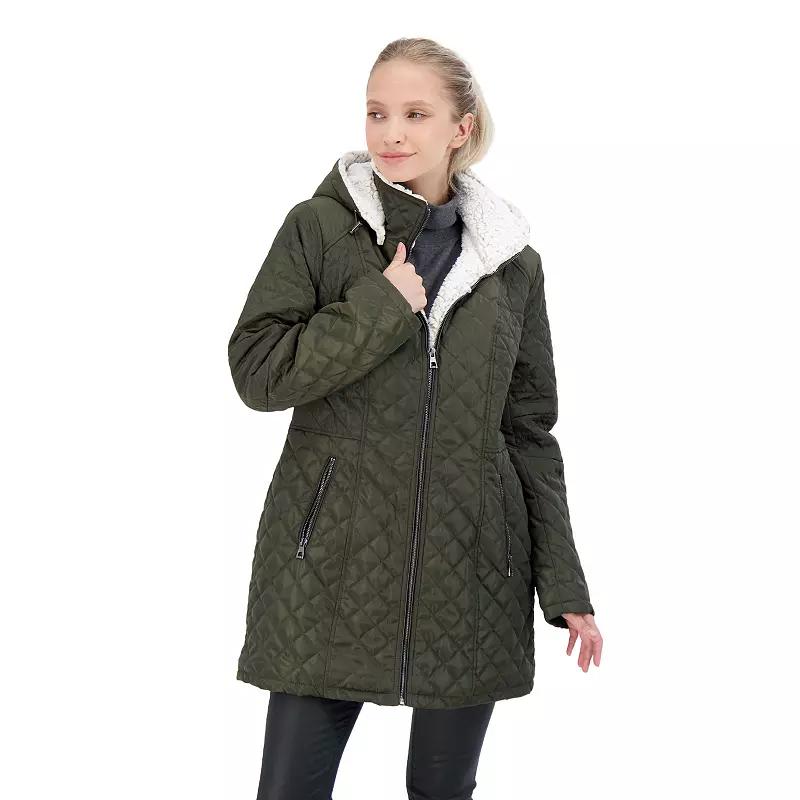 Women's Sebby Faux-Fur Hood Quilted Jacket,  Product Image