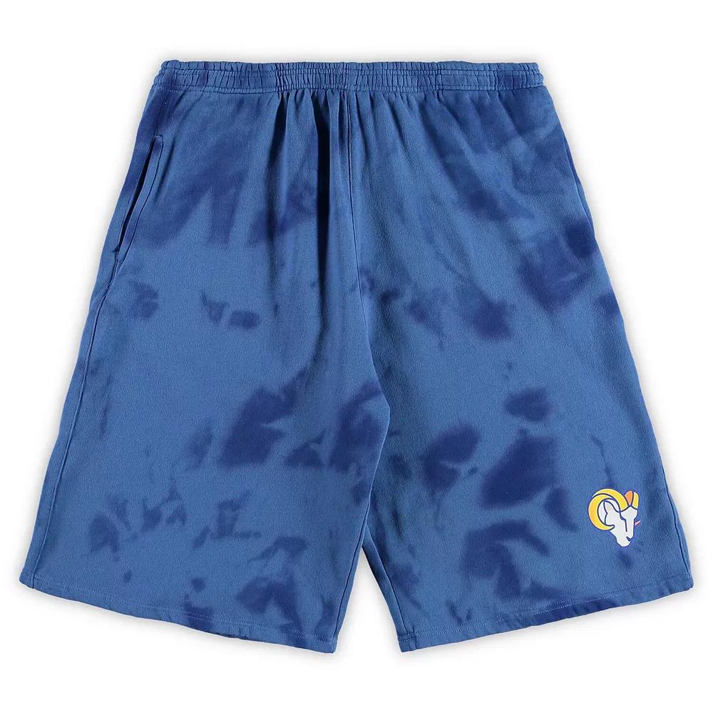 Men's Royal Los Angeles Rams Big & Tall Tie-Dye Shorts, Size: 5XB, Blue Product Image
