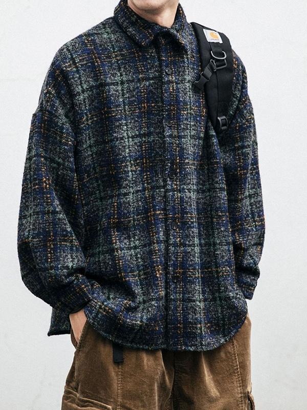 Men's Vintage Plaid Print Jacket Product Image