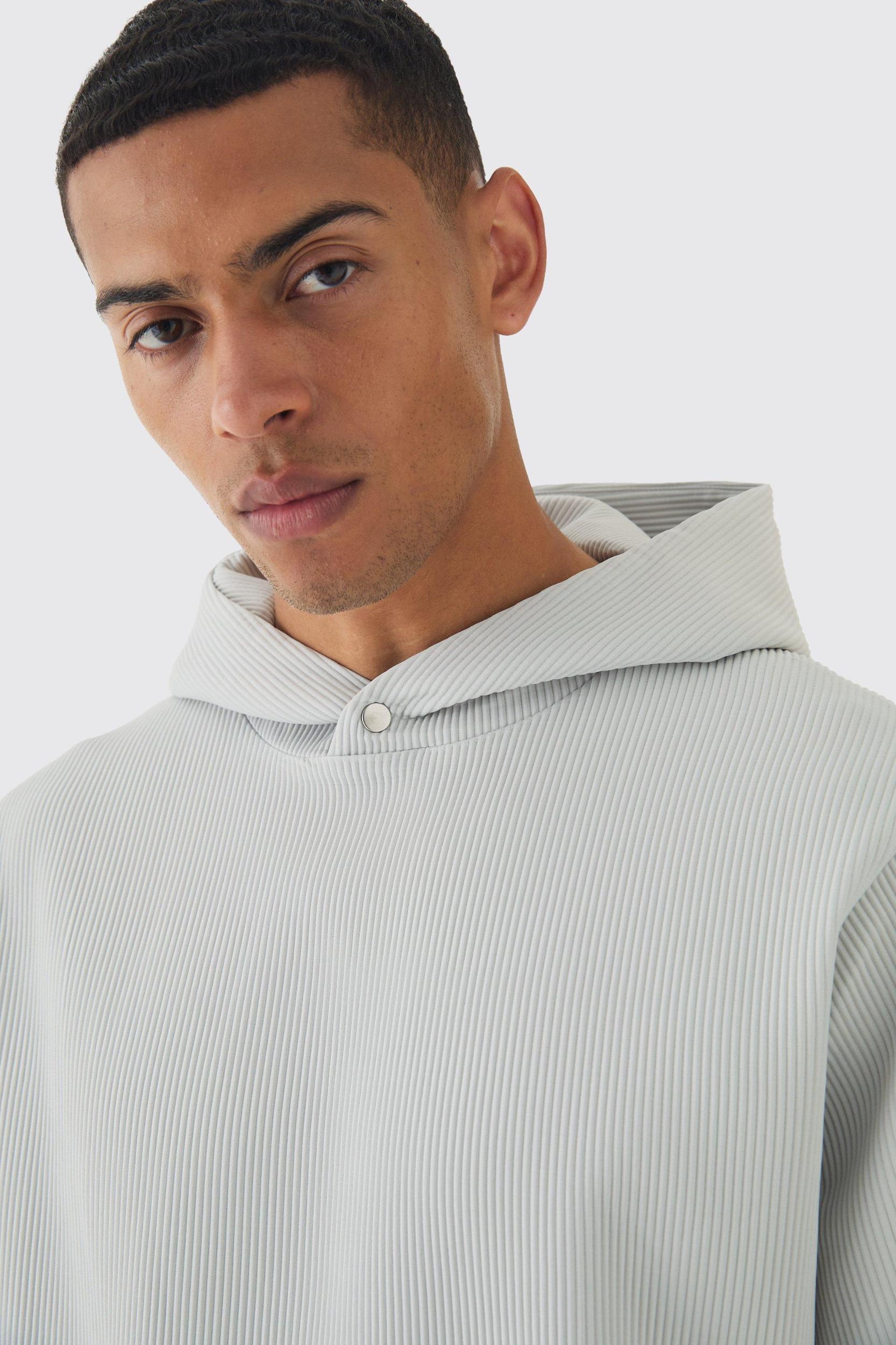 Regular Pleated Hoodie | boohooMAN USA Product Image
