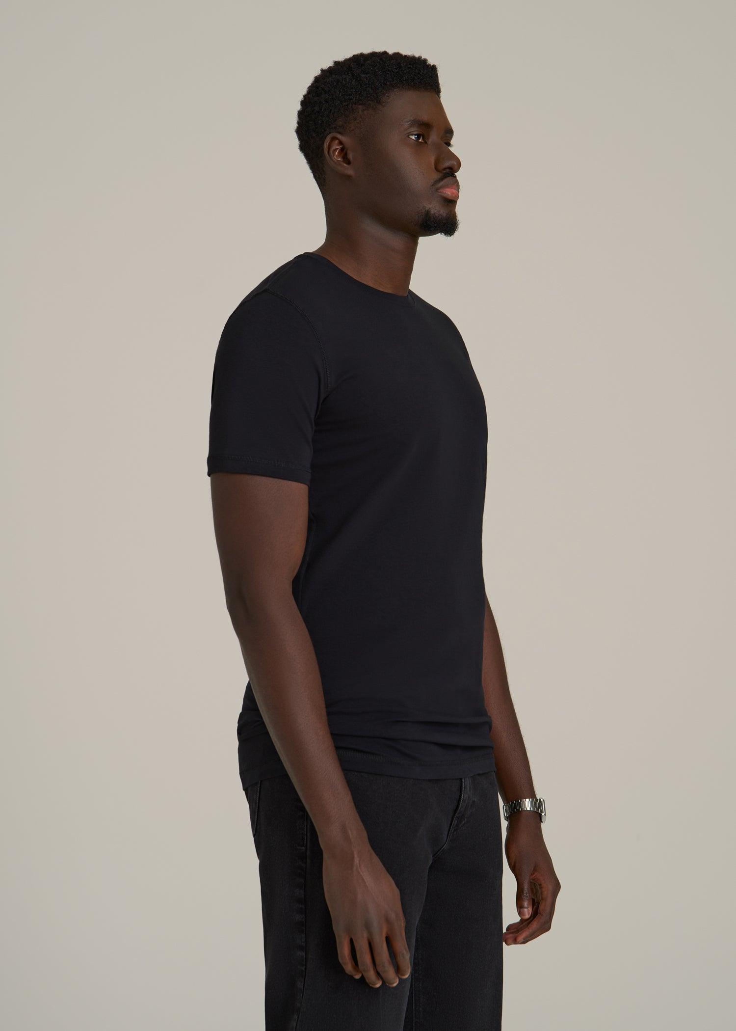 The Essential SLIM-FIT Crewneck Tee for Tall Men in Black Male Product Image