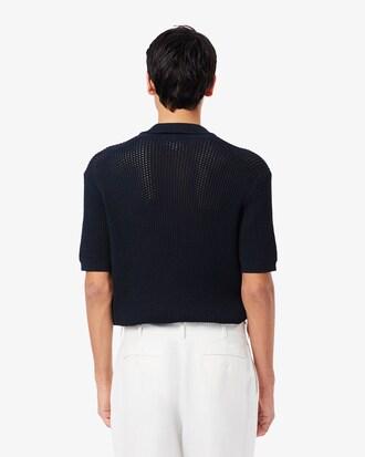 Men's Short Sleeve Heavy Cotton Polo Sweater Product Image