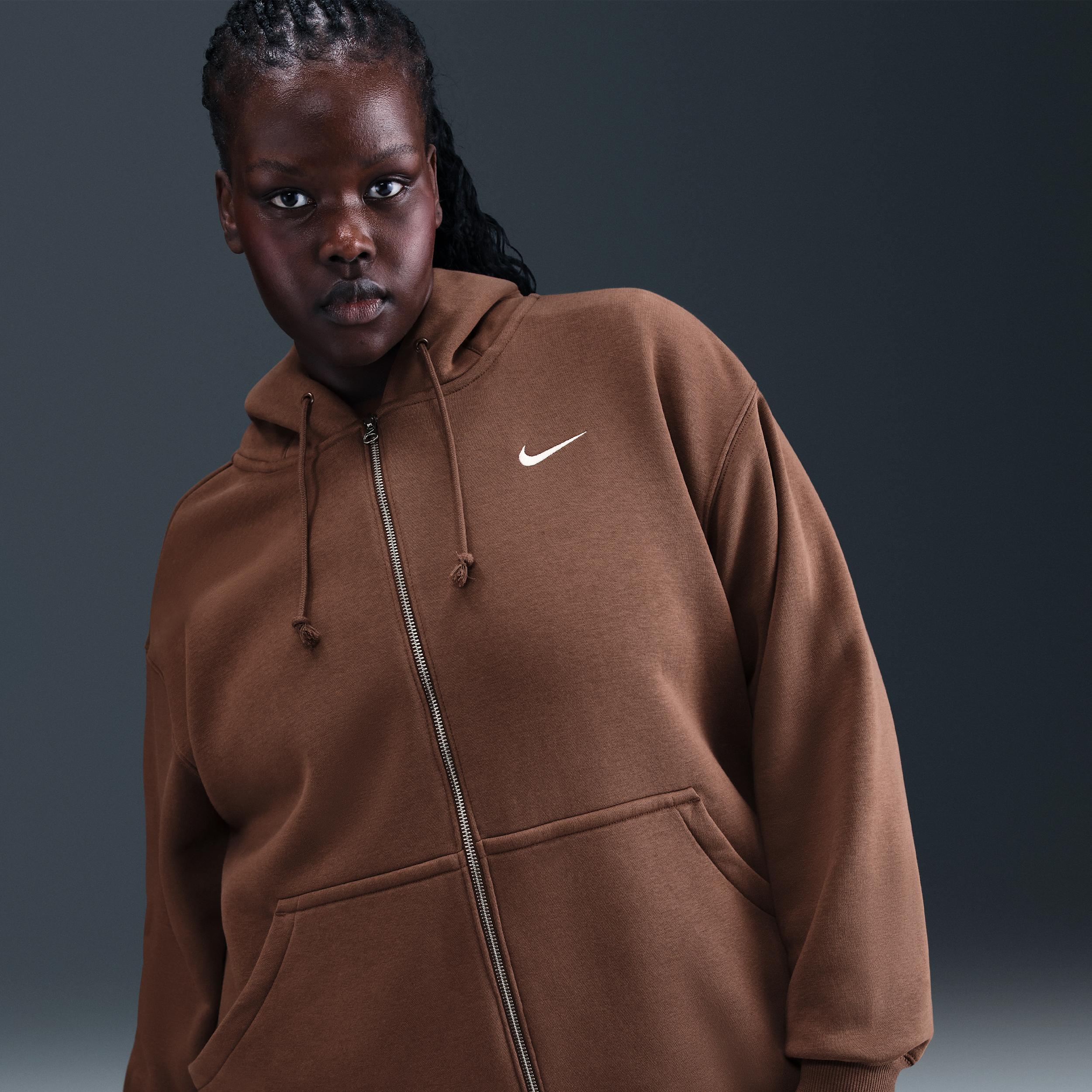 Womens Nike Sportswear Phoenix Fleece Oversized Full-Zip Hoodie (Plus Size) | DV4979-265 Product Image