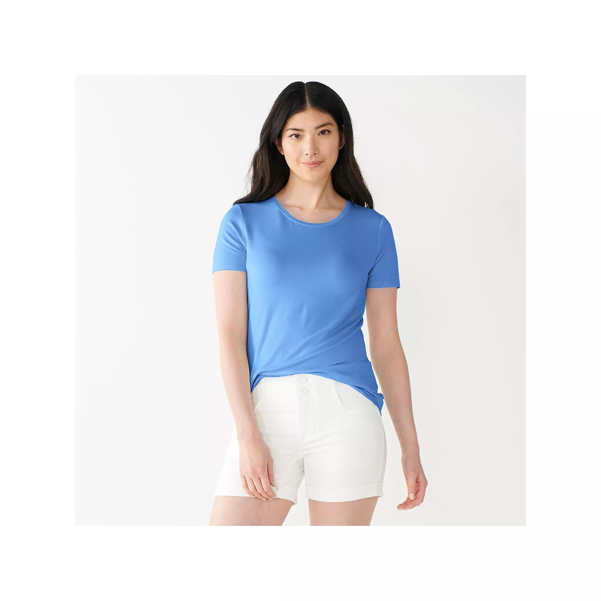 Women's Nine West Essential Crewneck Tee, Size: XL, Nikita Purple Product Image