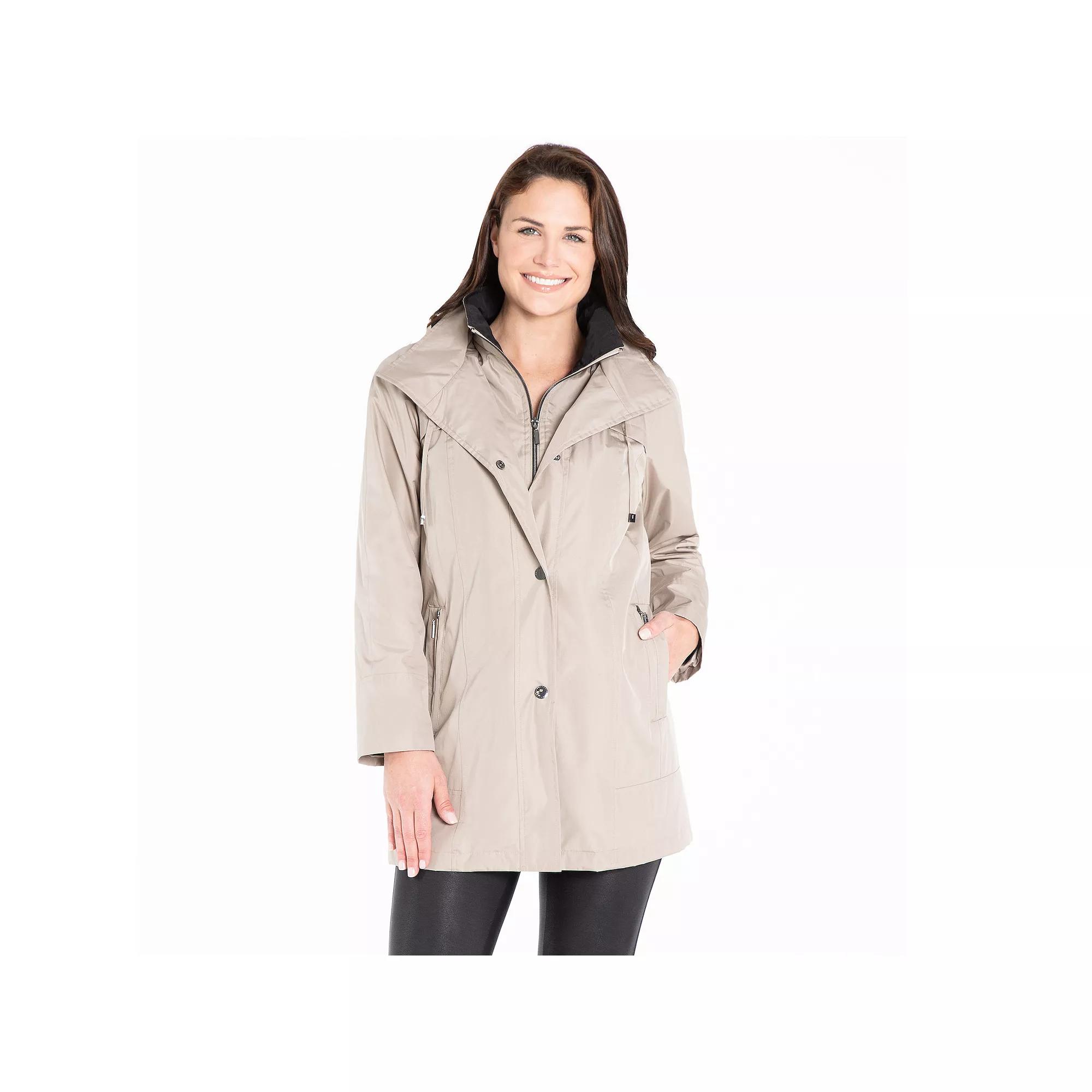 Women's Fleet Street Short Trench Rain Coat, Size: Large, Brown Product Image