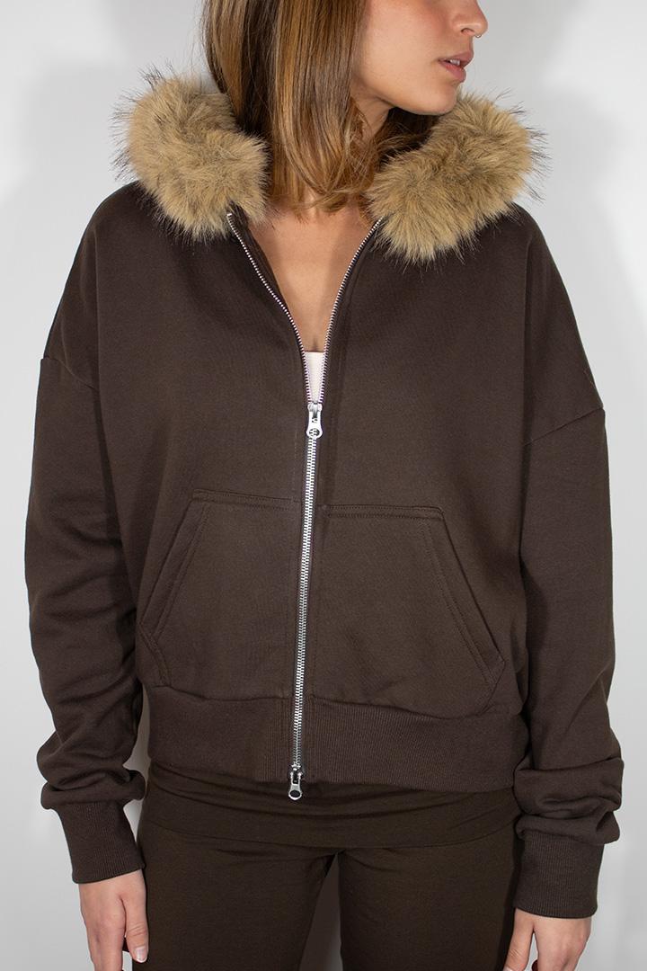 Faux fur hoodie Product Image