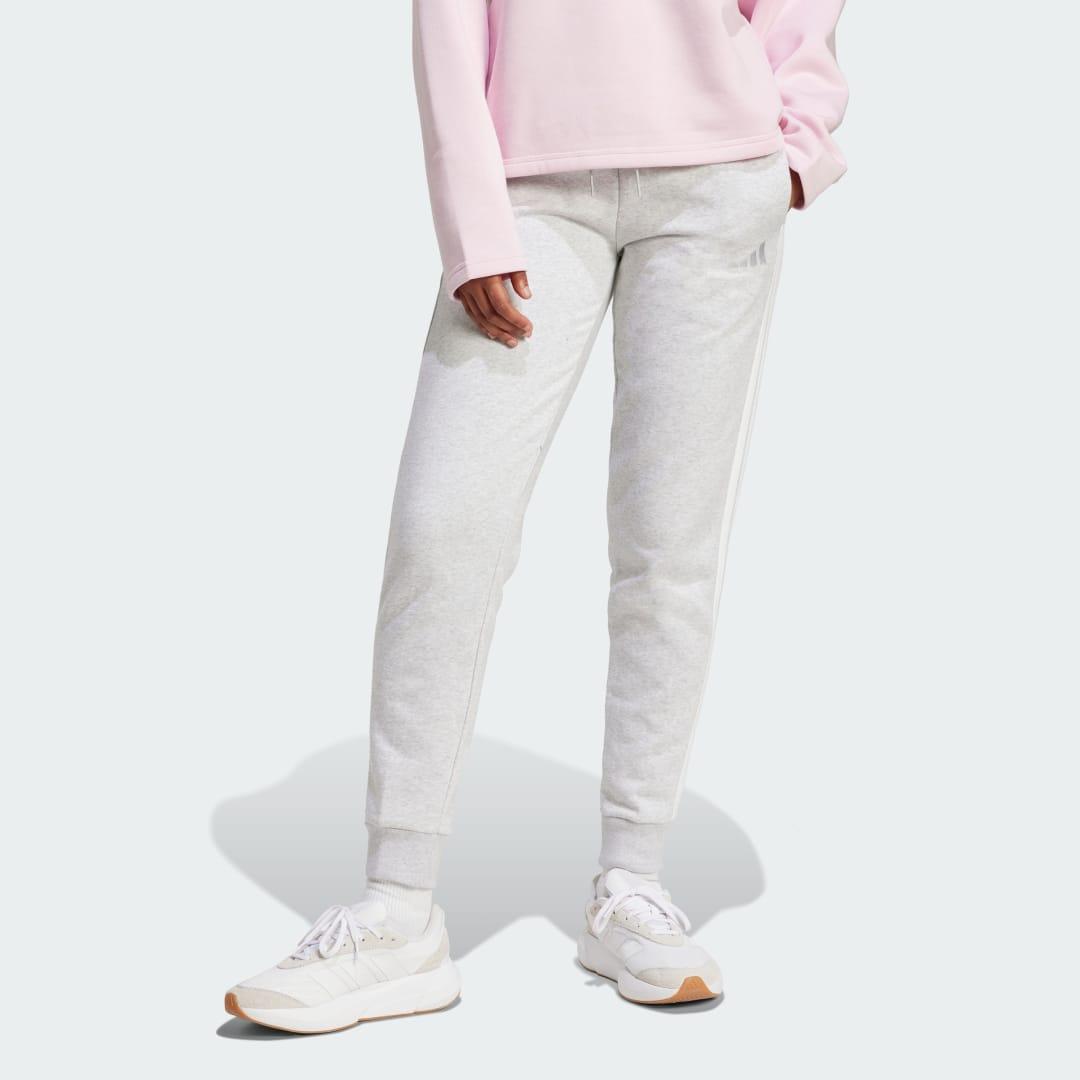 adidas Essentials 3-Stripes Fleece Slim Pants Clear Pink XS Womens Product Image