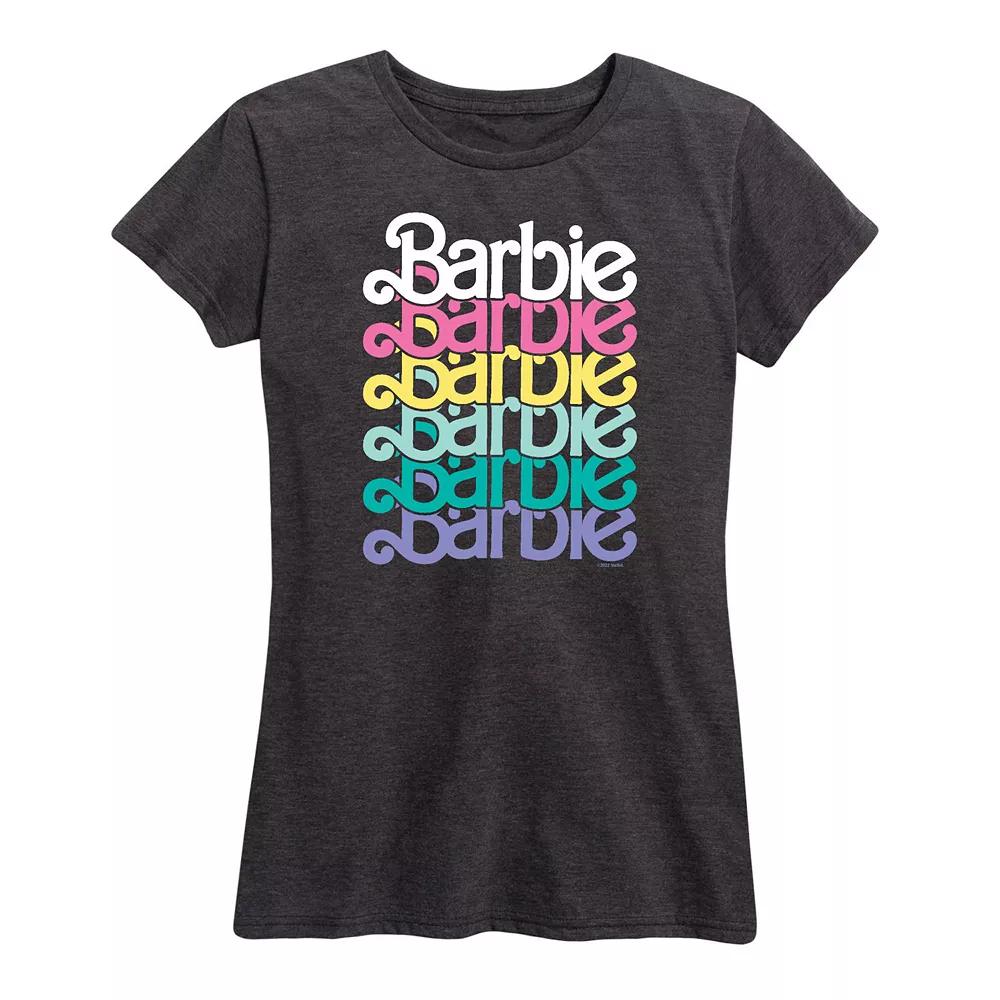 Women's Barbie Logo Stacked Spring Graphic Tee,  Product Image