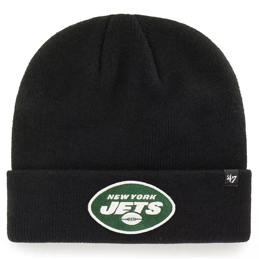 Men's '47 Black New York Jets Secondary Basic Cuffed Knit Hat Product Image