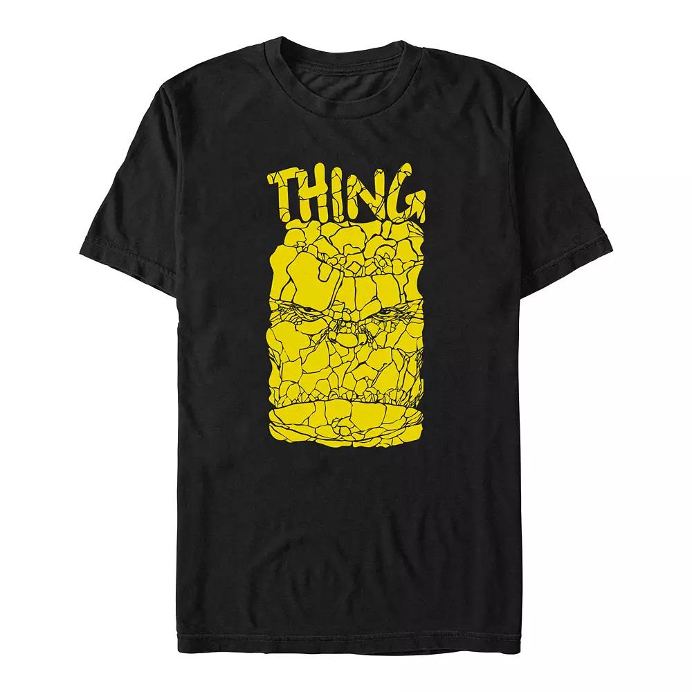 Big & Tall Marvel Fantastic Four The Thing Block Face Graphic Tee, Men's, Size: 5XB, Black Product Image