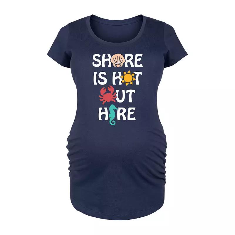 Maternity Shore is Hot Out Here Graphic Tee, Womens Blue Product Image