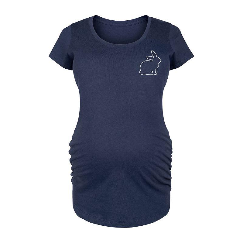 Maternity Bunny Outline Graphic Tee, Womens Blue Product Image