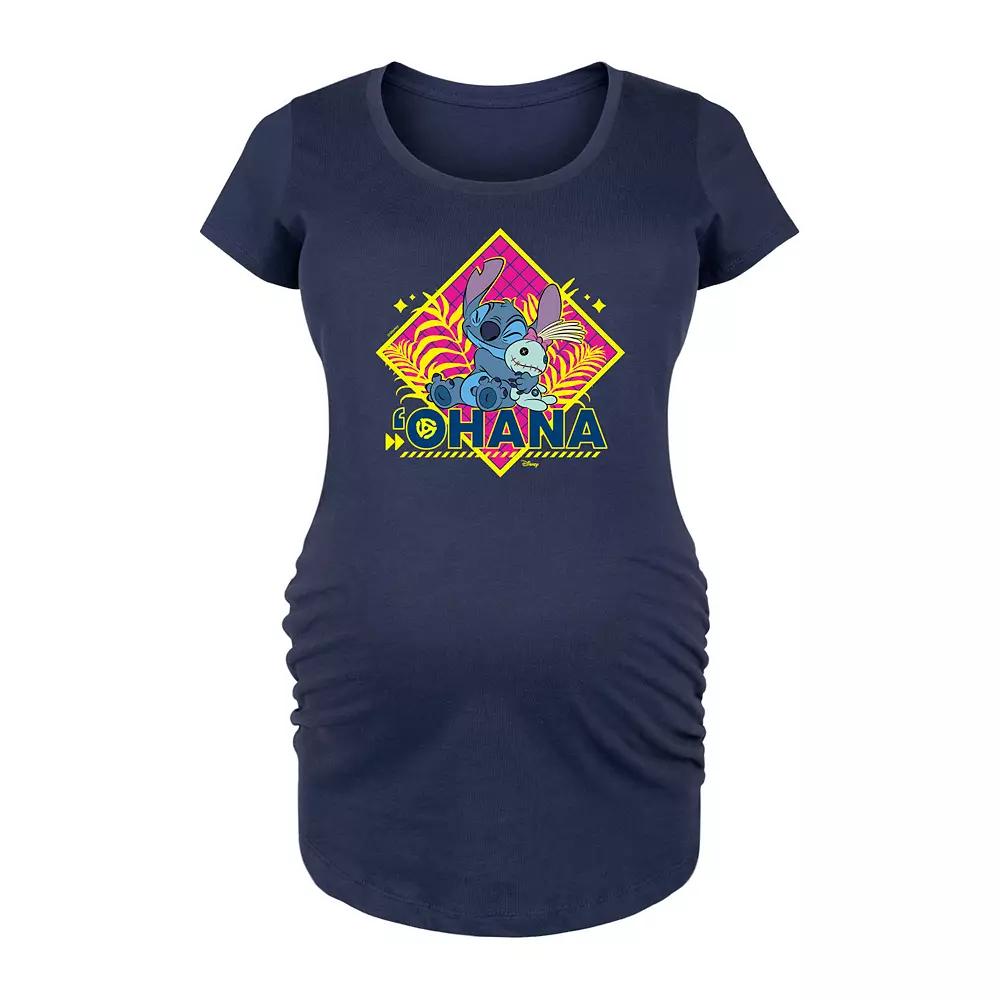 Disney's Lilo & Stitch Maternity Ohana Graphic Tee, Women's,  Product Image