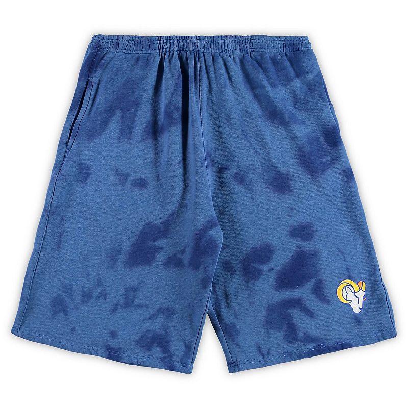 Men's Royal Los Angeles Rams Big & Tall Tie-Dye Shorts, Size: 5XB, Blue Product Image