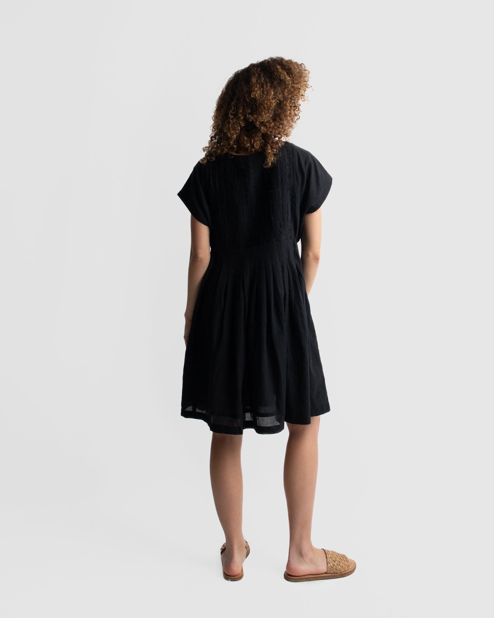 Black relaxed fit short dress Product Image