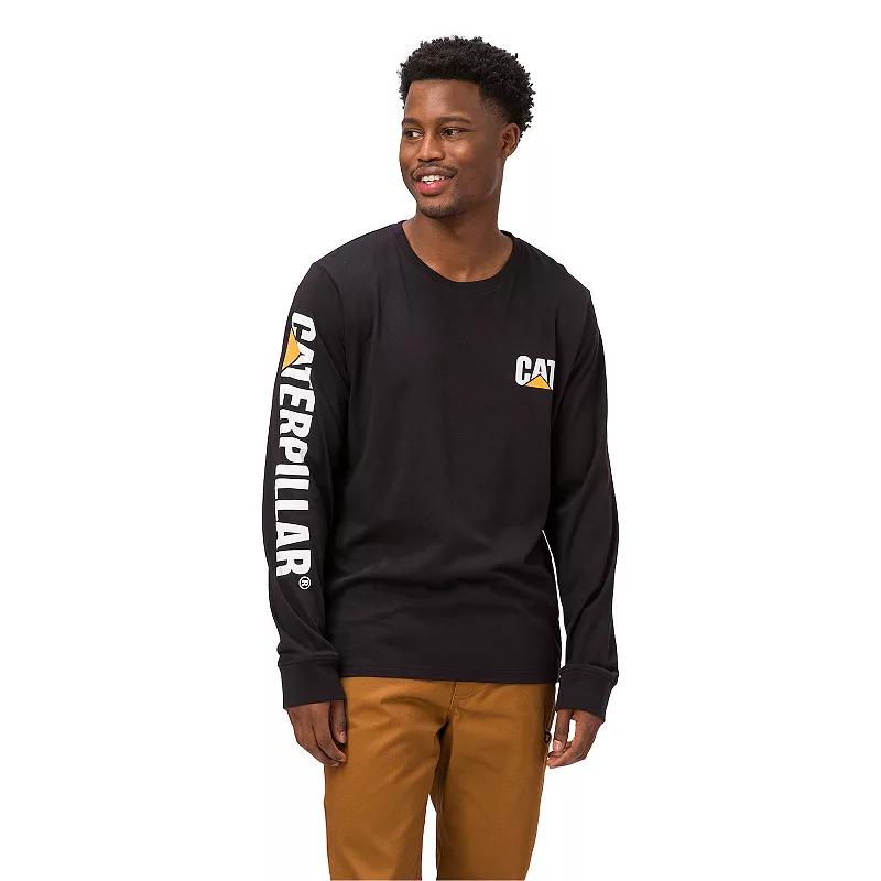 Men's Caterpillar CAT Foundation Trademark Banner Long Sleeve Tee, Size: Medium, Black Camo Product Image