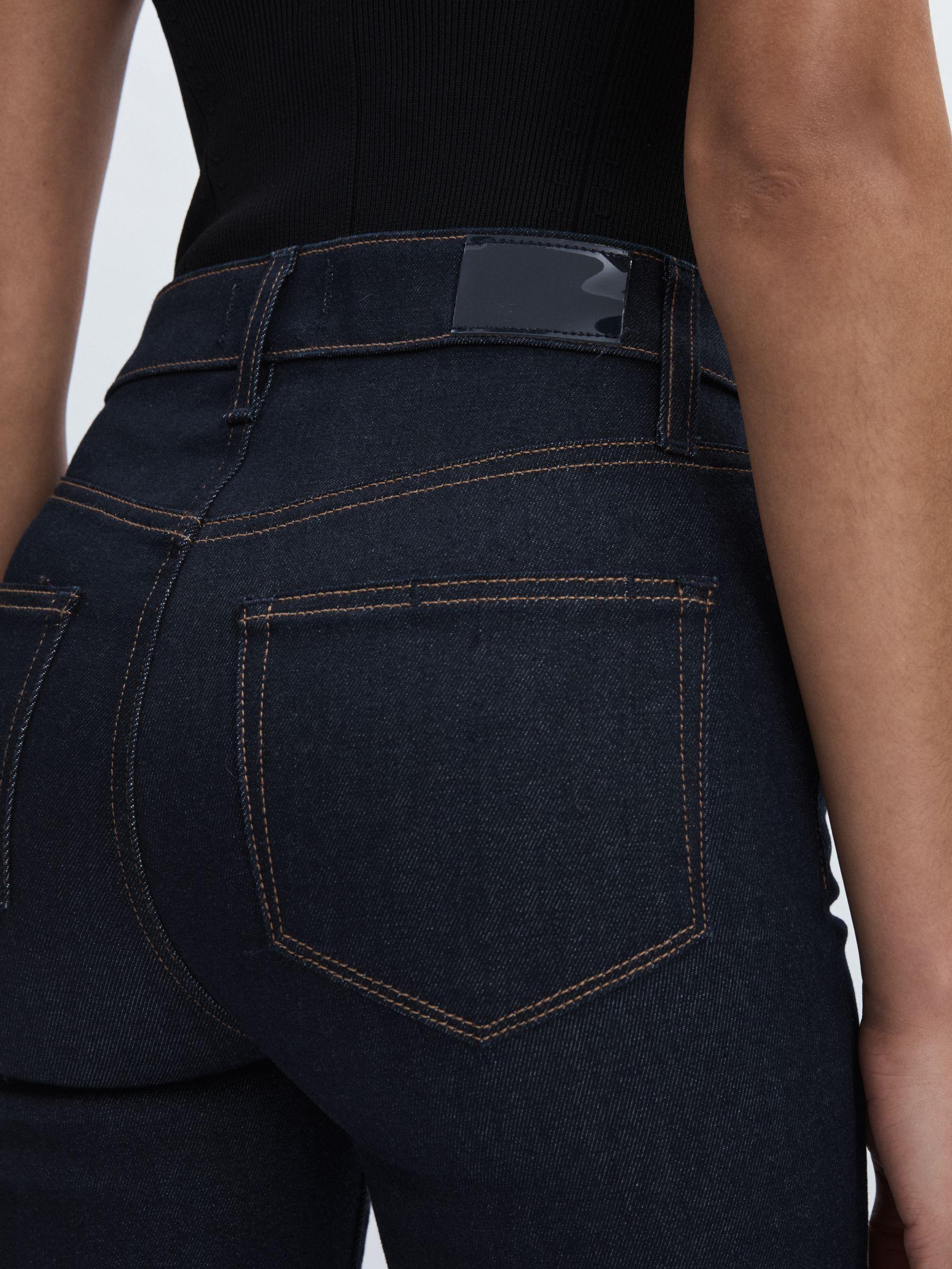 Paige Angled-Waist Flared Jeans in Kira Blue Product Image