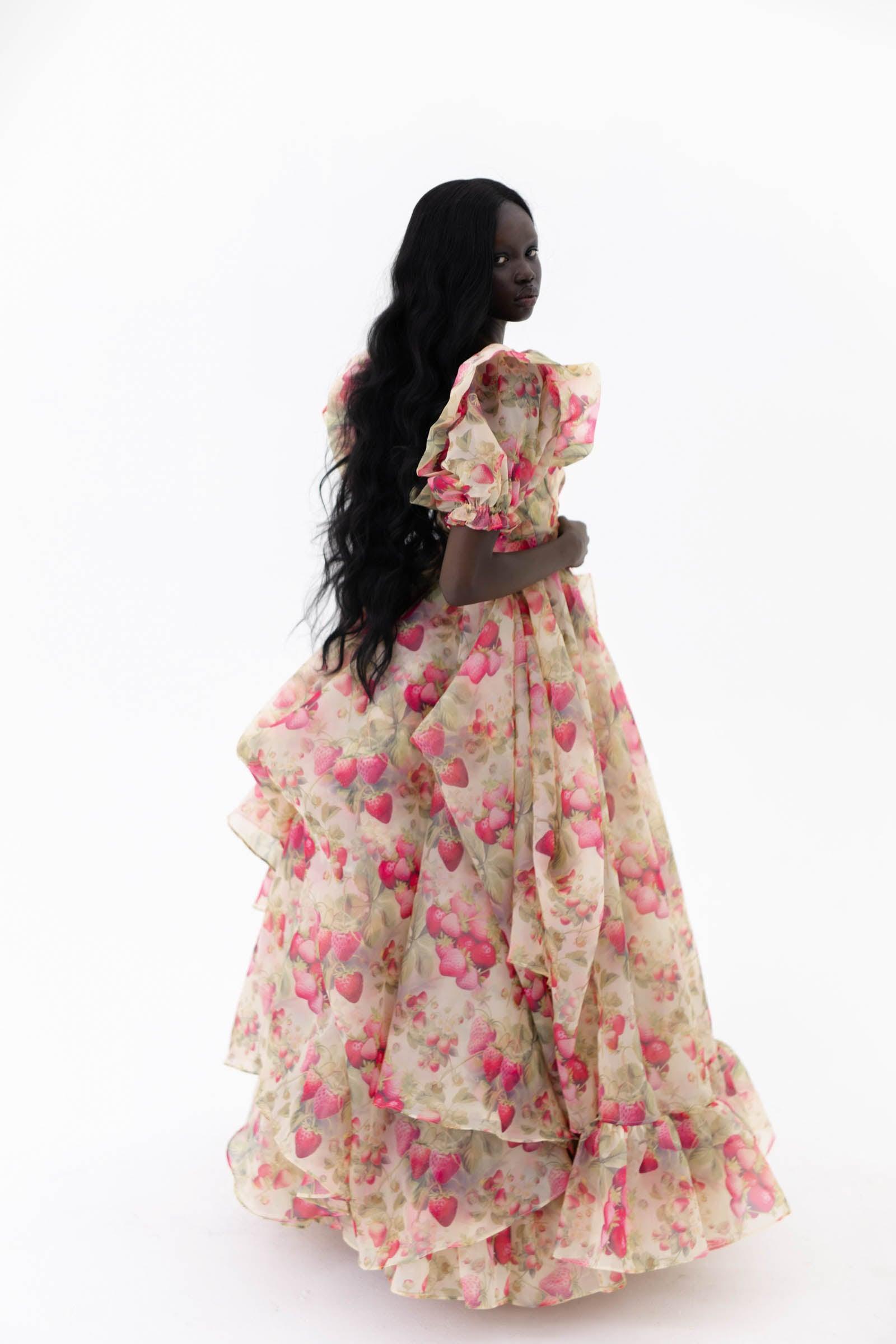 The Strawberry Cream In Bloom Bridal Gown Product Image