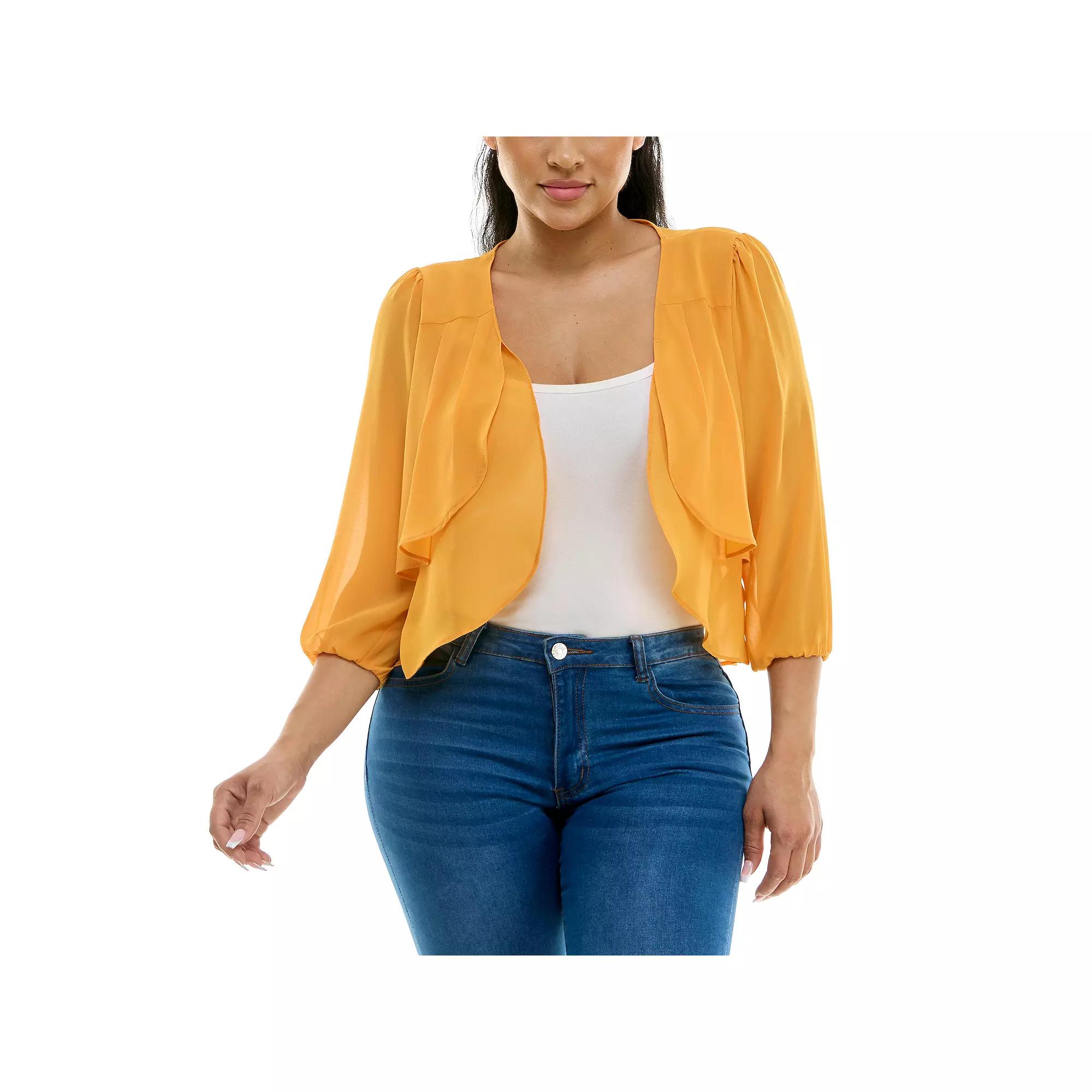 Women's Nina Leonard Chiffon Pleated Bolero,  Product Image