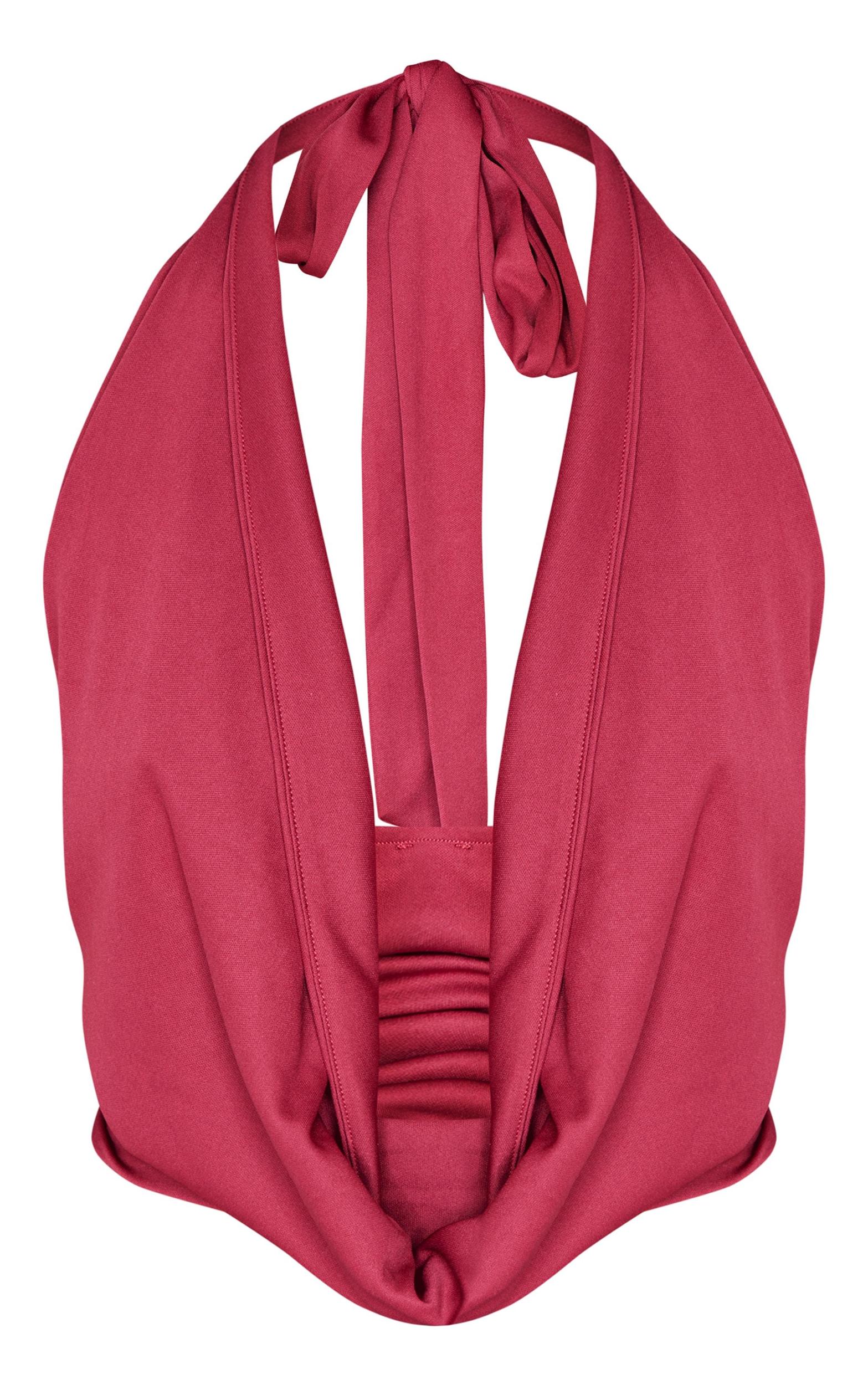 Burgundy Cowl Neck Long Top Product Image