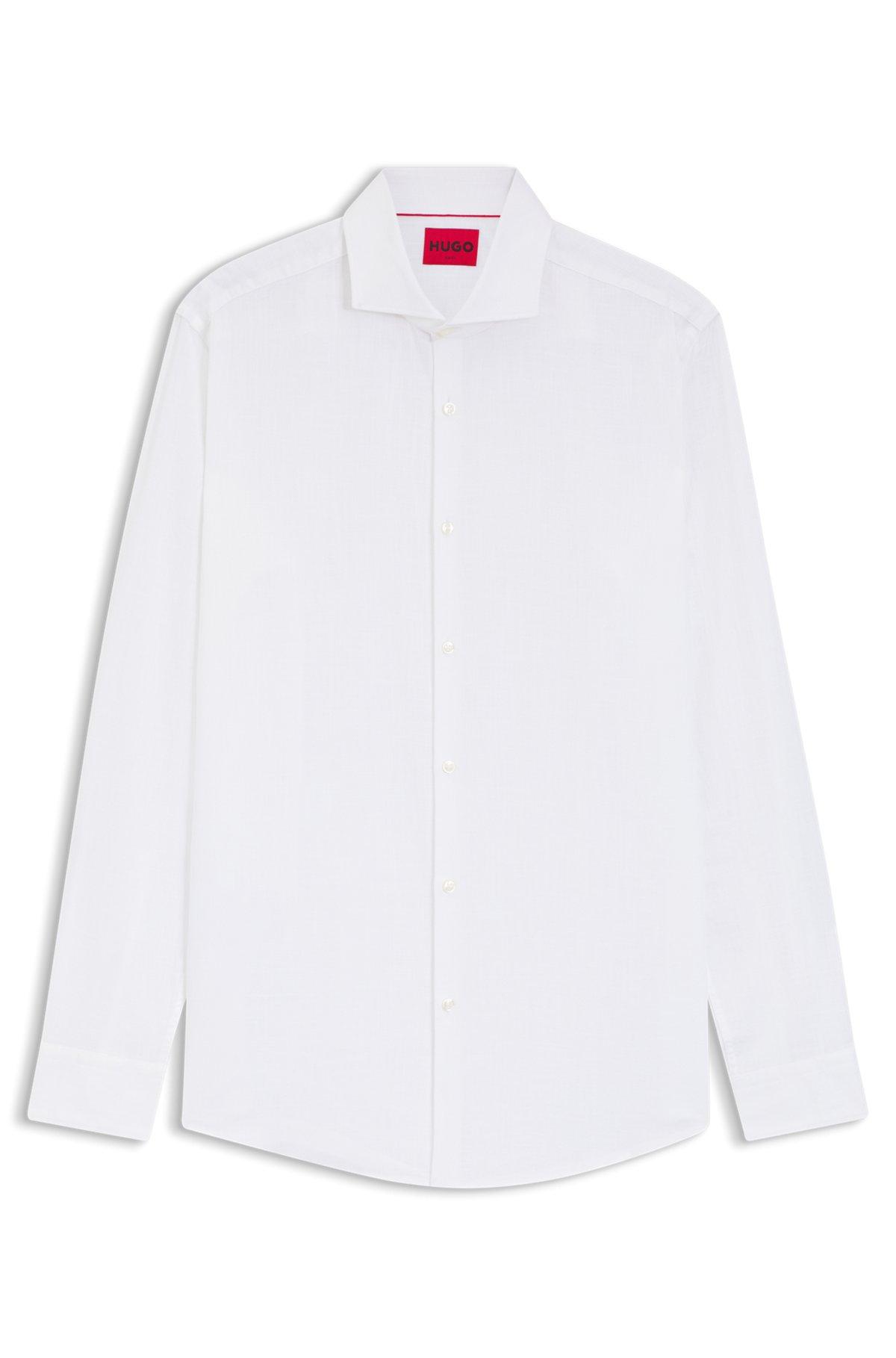 Slim-fit shirt in cotton and linen Product Image