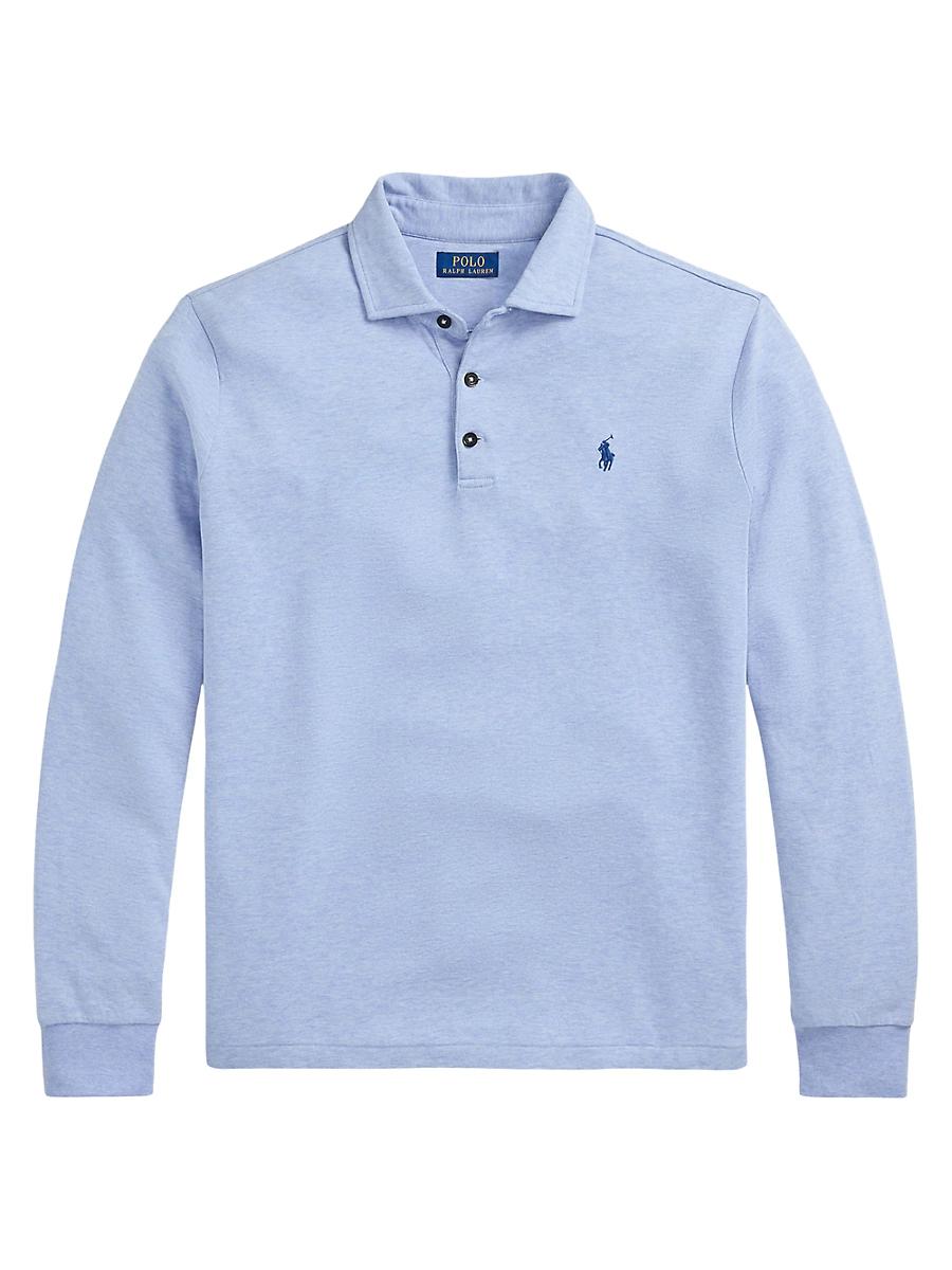 Mens Double-Knit Jersey Long-Sleeve Polo Shirt Product Image