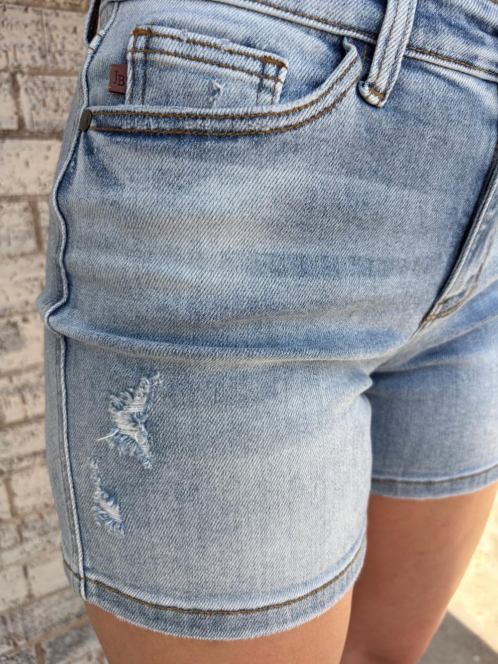 Mid Rise Vintage Wash Dad Shorts Product Image