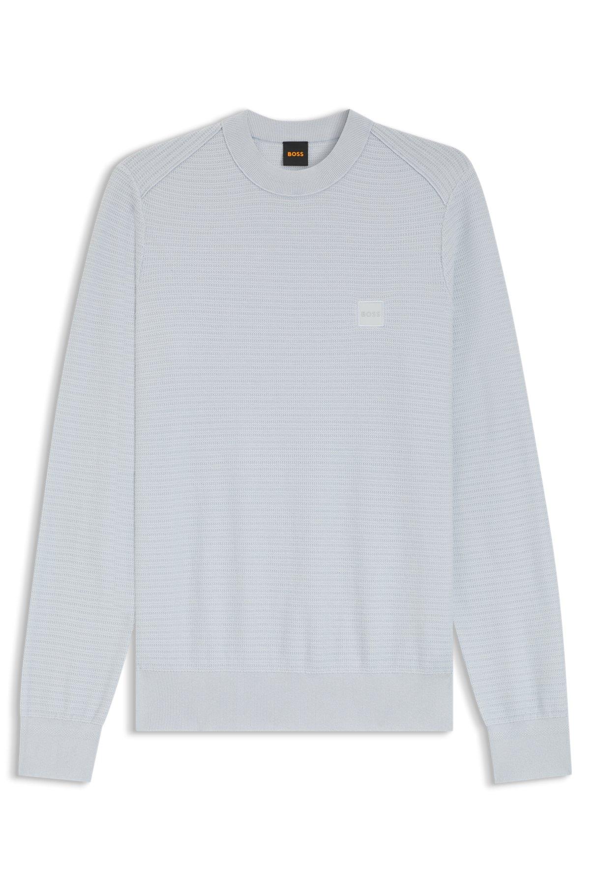 Cotton-cashmere sweater with logo patch Product Image