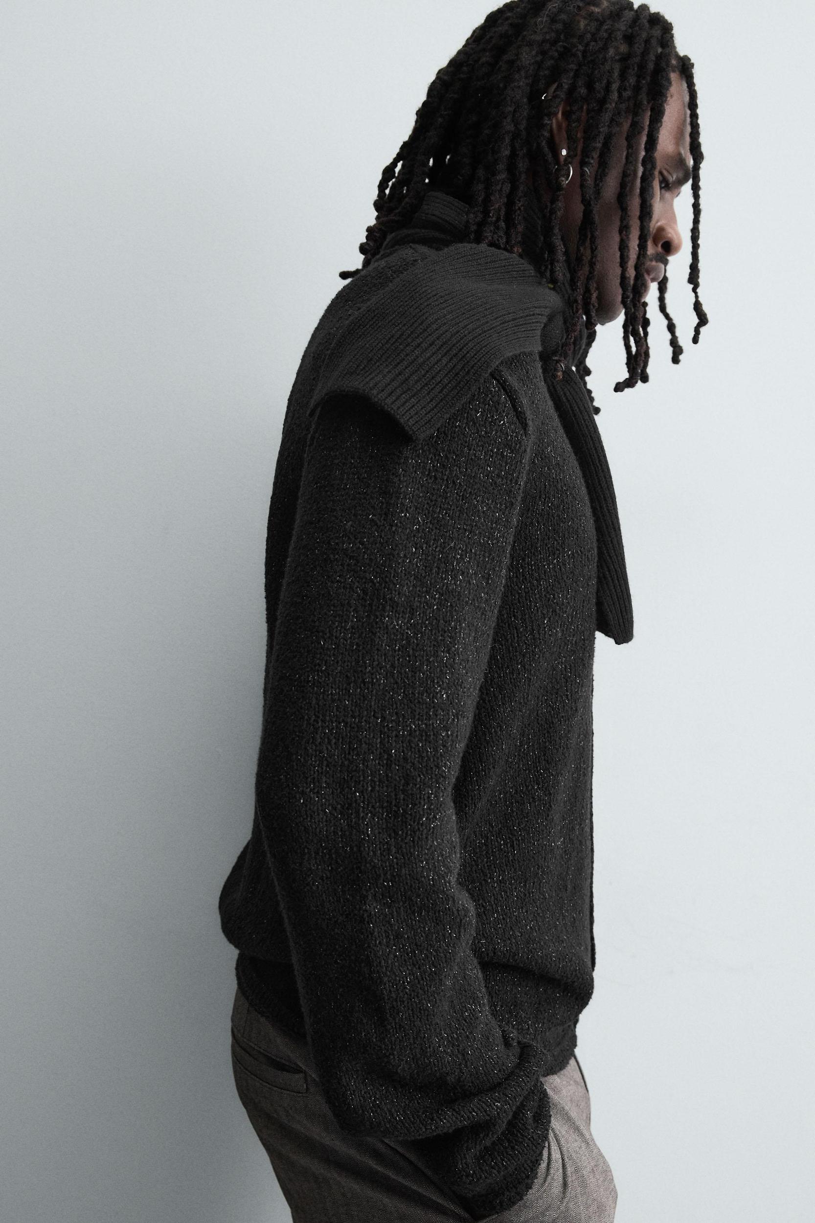 SHINY TEXTURED CARDIGAN Product Image