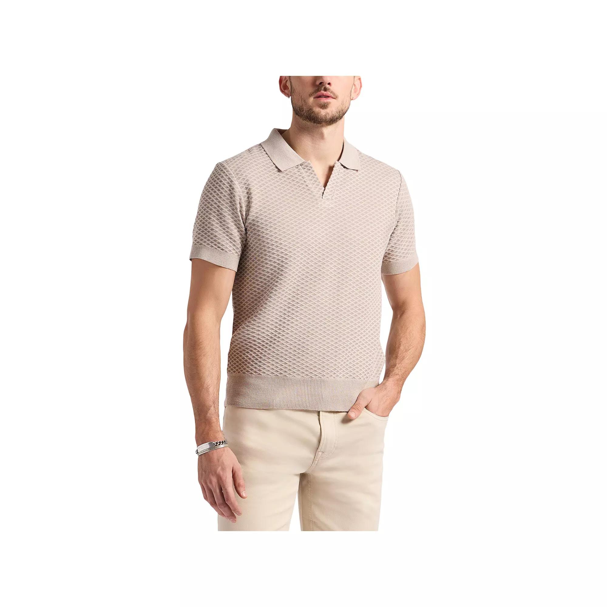 Men's Buffalo Jeans Textured Johnny Collar Top, Size: Large, Wood Grey Product Image