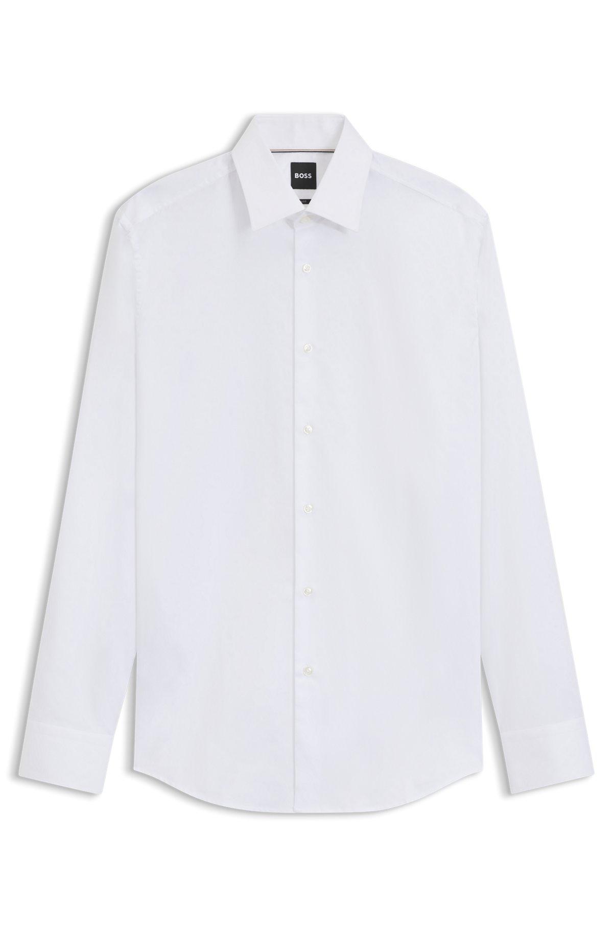 Slim-fit shirt in Italian cotton with jacquard monograms Product Image