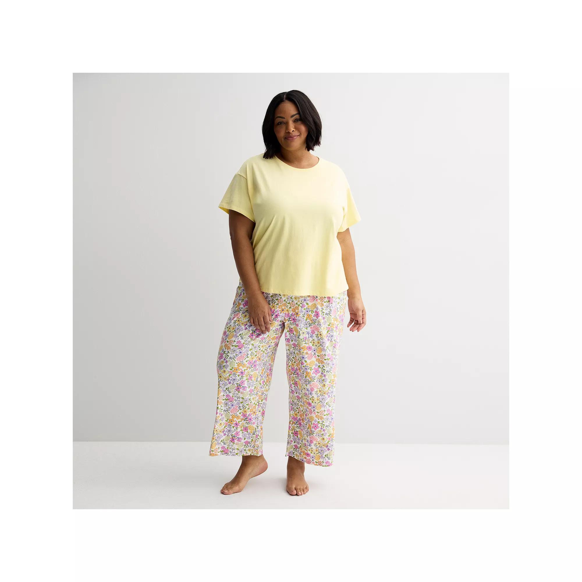 Plus Size Sonoma Goods For Life® Mom's Day Pajama Tee & Pajama Pants Set, Women's, Size: 1XL, White Floral Product Image