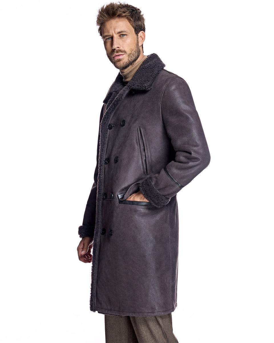 Men's Shearling Peacoat Product Image