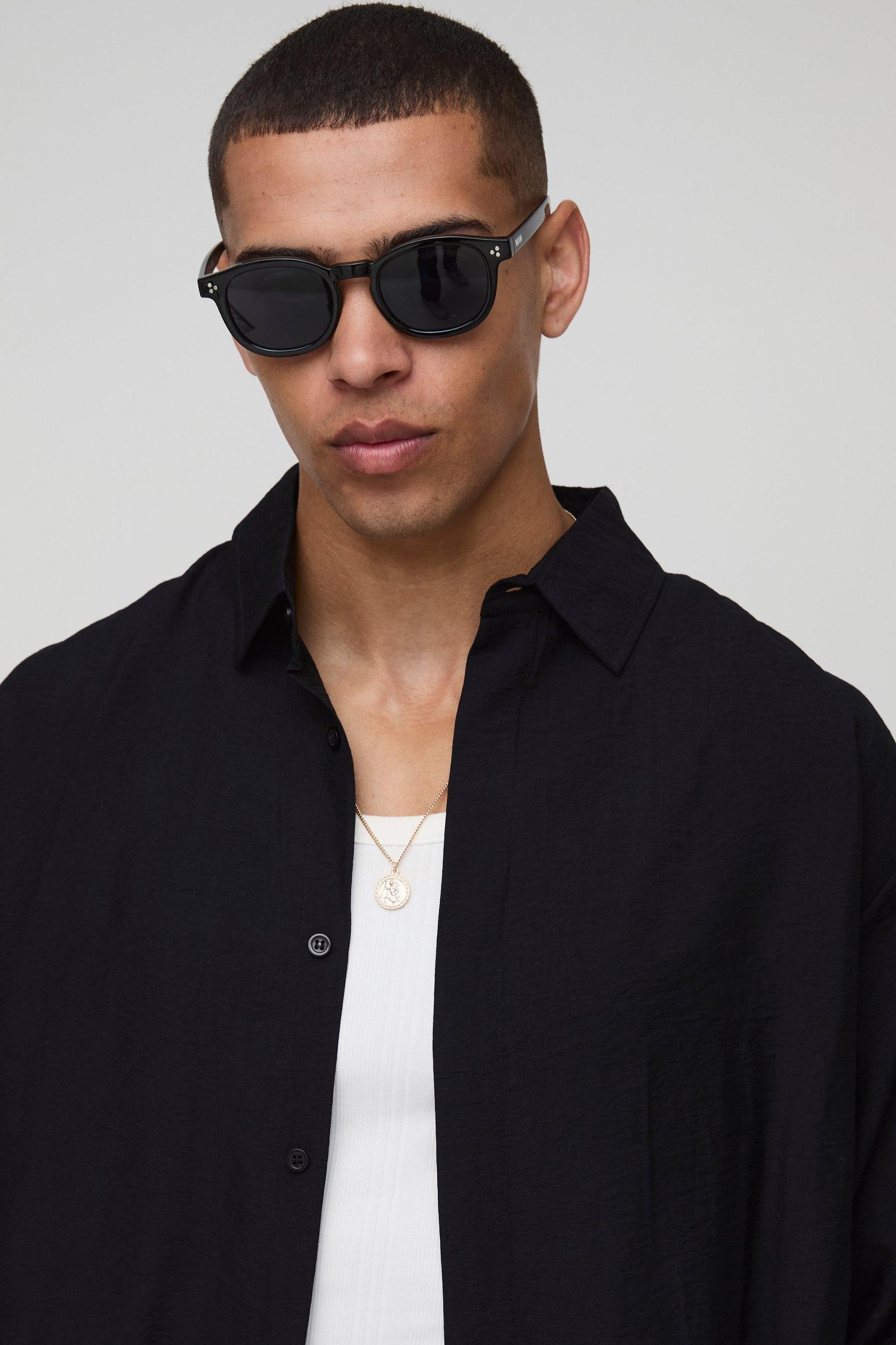 Oversized Crinkle Viscose Long Sleeve Shirt | boohooMAN USA Product Image