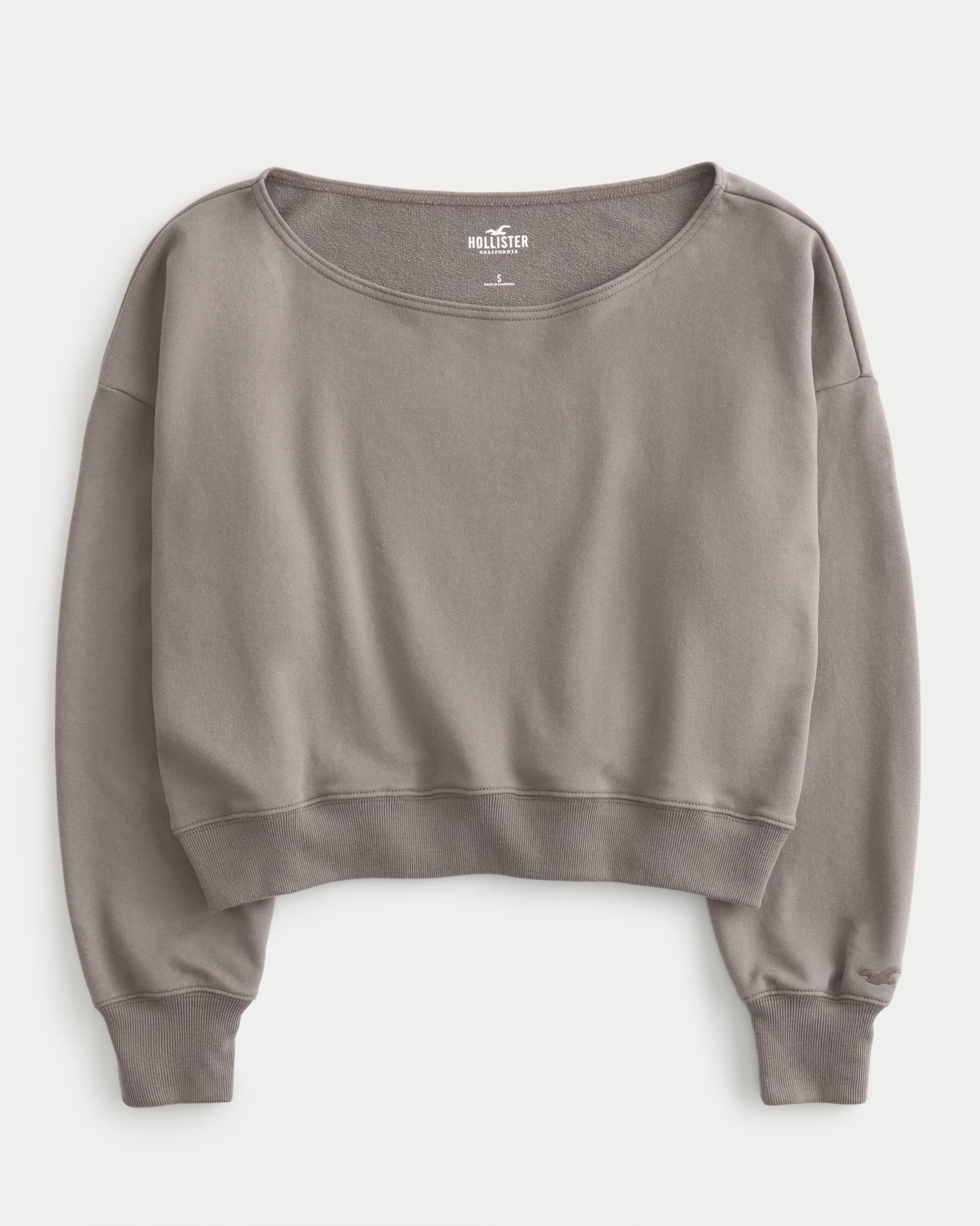 Easy Terry Off-the-Shoulder Sweatshirt Product Image