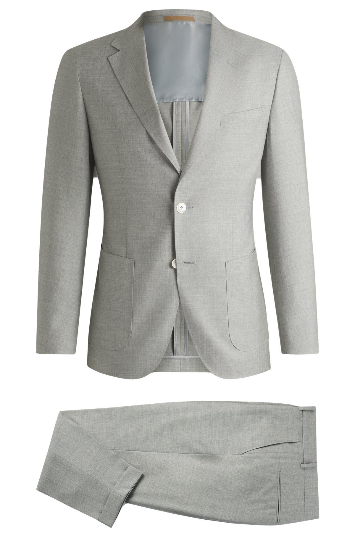 Slim-fit suit in micro-patterned wool and silk Product Image