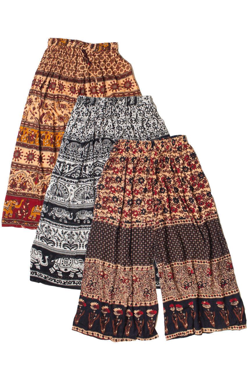 Border Print Wide Leg Pants Product Image