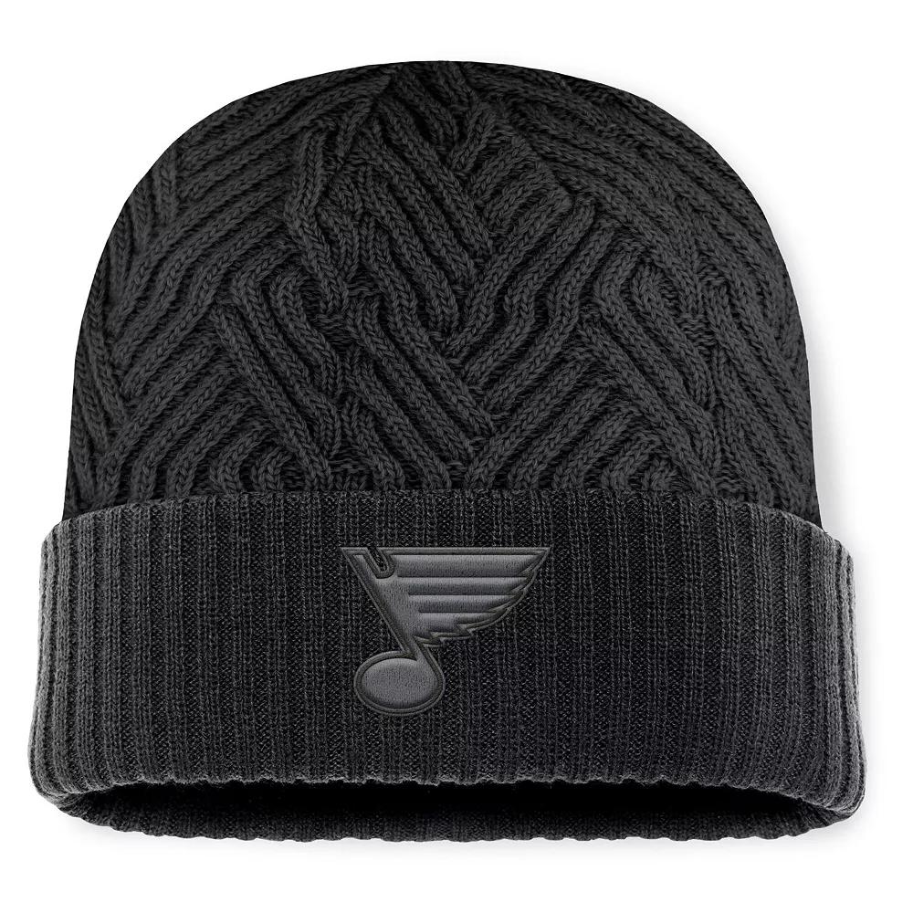 Men's Fanatics Black St. Louis Blues Authentic Pro Road Cuffed Knit Hat Product Image